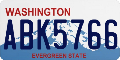 WA license plate ABK5766