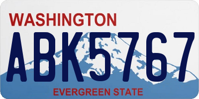 WA license plate ABK5767