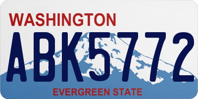 WA license plate ABK5772