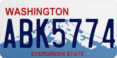 WA license plate ABK5774