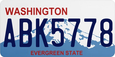 WA license plate ABK5778