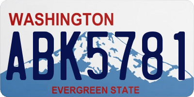 WA license plate ABK5781