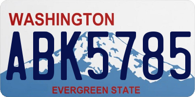 WA license plate ABK5785