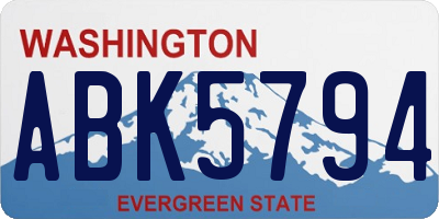 WA license plate ABK5794