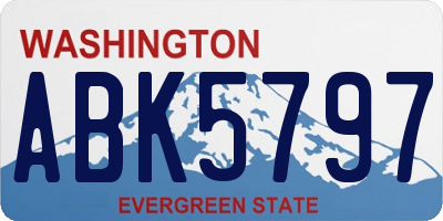 WA license plate ABK5797