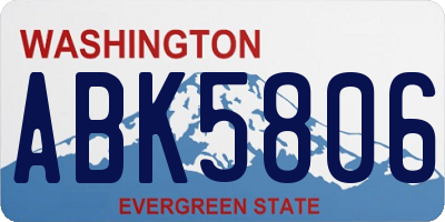 WA license plate ABK5806