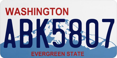 WA license plate ABK5807