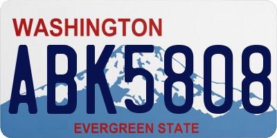 WA license plate ABK5808