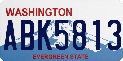 WA license plate ABK5813