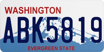 WA license plate ABK5819