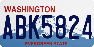 WA license plate ABK5824