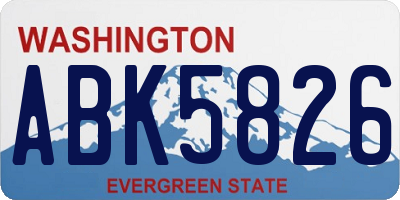 WA license plate ABK5826