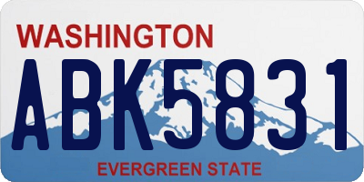 WA license plate ABK5831