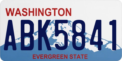 WA license plate ABK5841