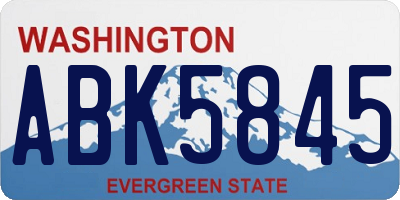 WA license plate ABK5845