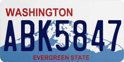 WA license plate ABK5847