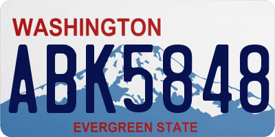 WA license plate ABK5848