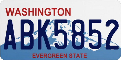 WA license plate ABK5852