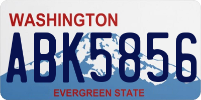 WA license plate ABK5856