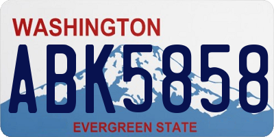 WA license plate ABK5858