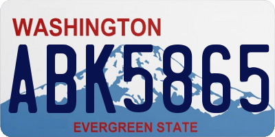WA license plate ABK5865