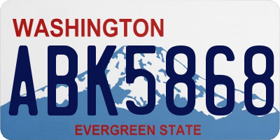 WA license plate ABK5868
