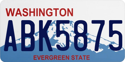 WA license plate ABK5875