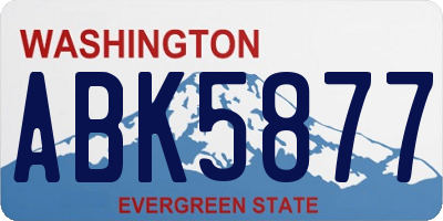 WA license plate ABK5877