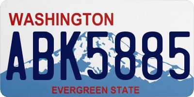 WA license plate ABK5885
