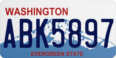WA license plate ABK5897