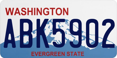 WA license plate ABK5902