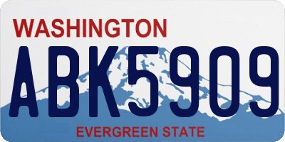 WA license plate ABK5909