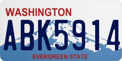 WA license plate ABK5914