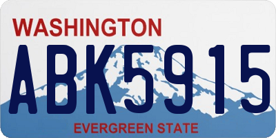 WA license plate ABK5915