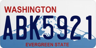 WA license plate ABK5921