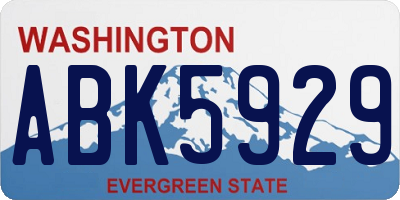 WA license plate ABK5929