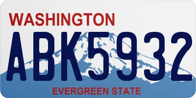WA license plate ABK5932
