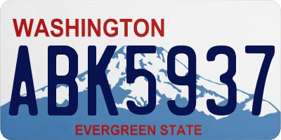 WA license plate ABK5937