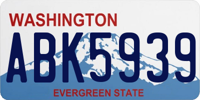 WA license plate ABK5939
