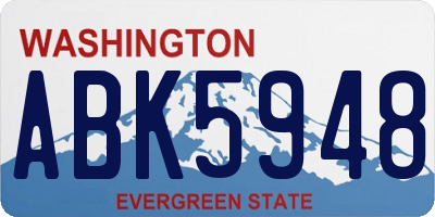 WA license plate ABK5948