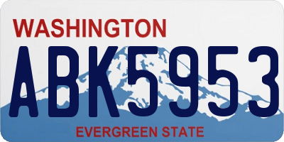 WA license plate ABK5953