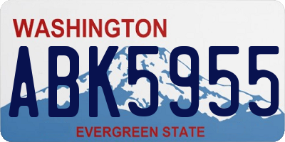 WA license plate ABK5955