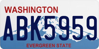 WA license plate ABK5959