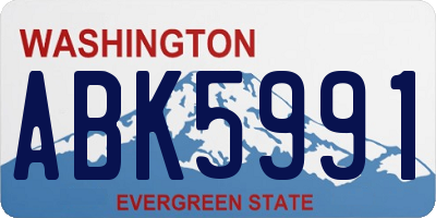 WA license plate ABK5991
