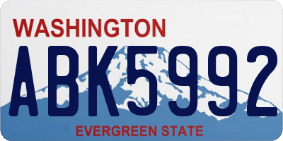 WA license plate ABK5992