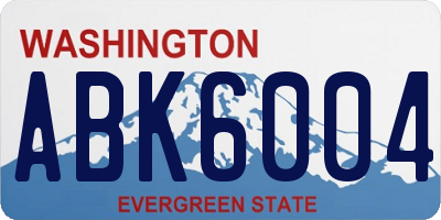 WA license plate ABK6004