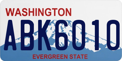 WA license plate ABK6010