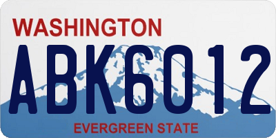 WA license plate ABK6012