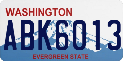 WA license plate ABK6013