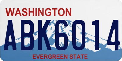 WA license plate ABK6014